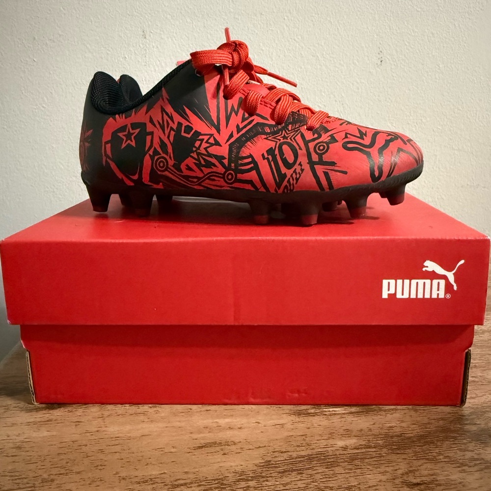 Puma Kids Red and Black Boots